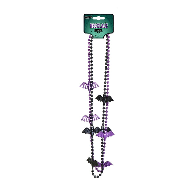 Halloween Bat Necklaces | Pack of 2, 39cm Length, Bat 5.5 x 3cm
