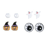 Halloween Stud Earrings Pack of 4 Assorted | 1 x 1 x 1cm