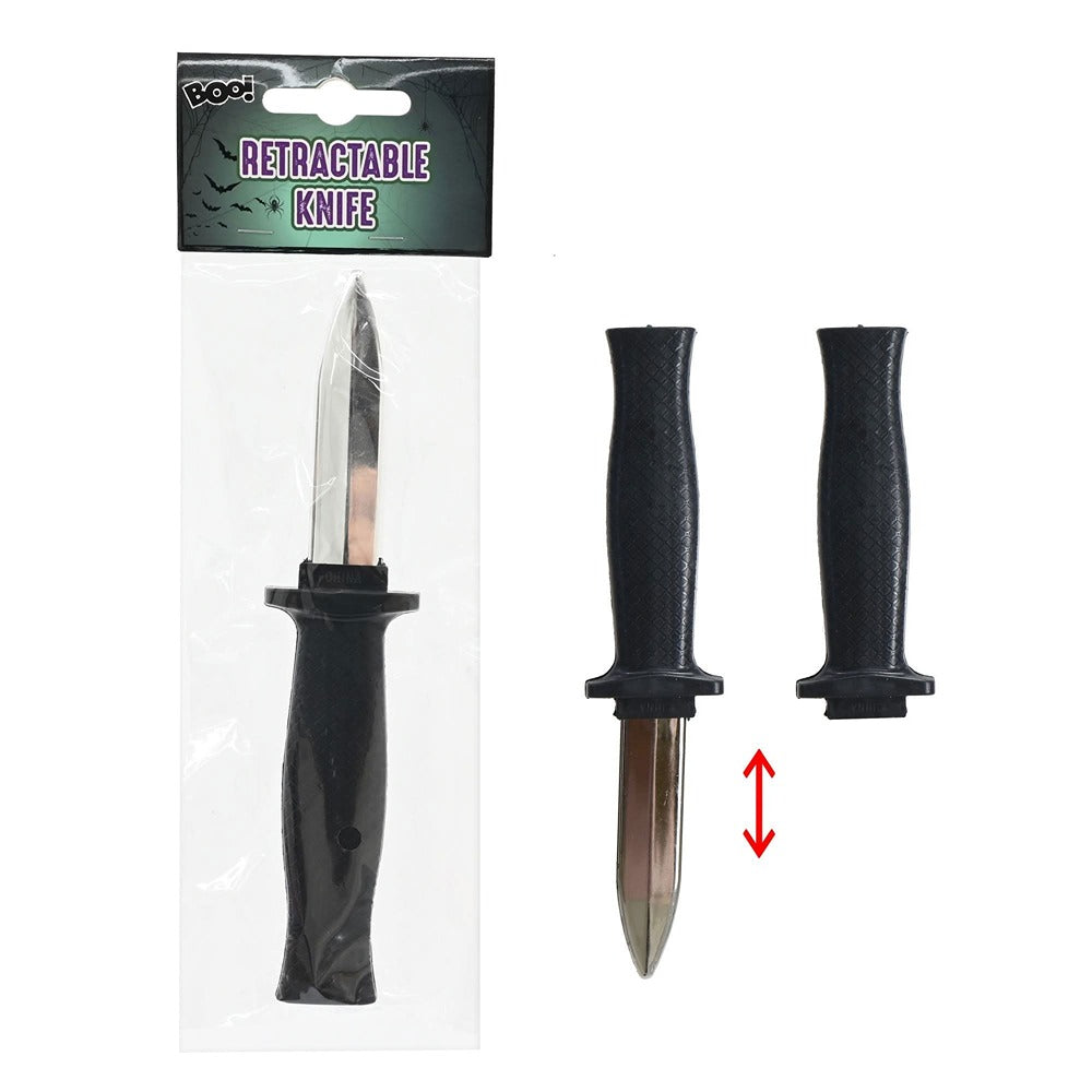 Retractable Novelty Knife Costume Prop - Metallic-Effect Blade, 19cm