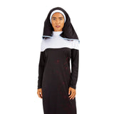 Adult Killer Nun Halloween Costume | Black and White Habit with Veil