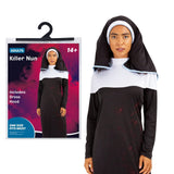 Adult Killer Nun Halloween Costume | Black and White Habit with Veil