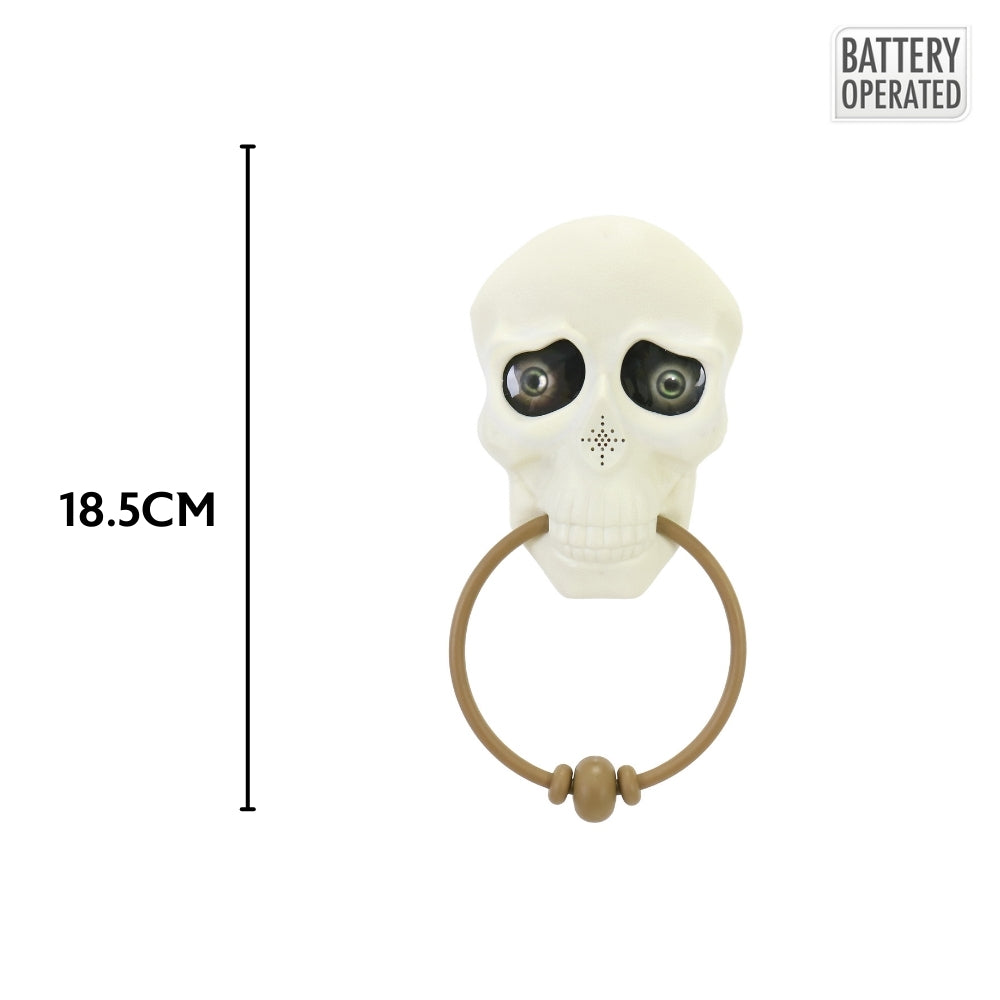 Halloween Animated Skull Doorbell | Battery Operated, 18.5cm, Assorted