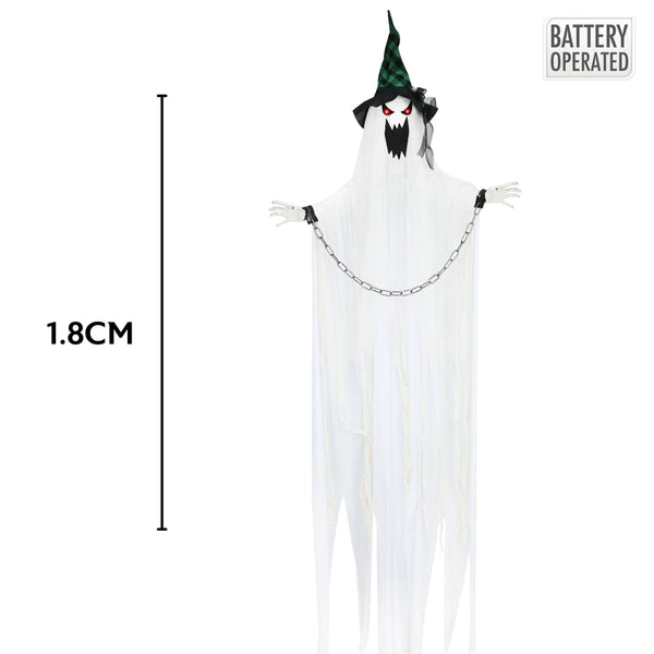 Halloween Animated Hanging Chained Ghost | Battery Operated, 1.8M Height