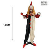 Halloween Animated Standing Evil Clown Decoration | 1.8M, Battery Operated