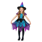 Starlight Witch Kids' Fancy Dress Costume - Turquoise, Purple and Black