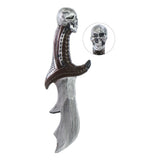 Gothic Skull Fantasy Costume Dagger - Silver and Dark Brown, 29cm