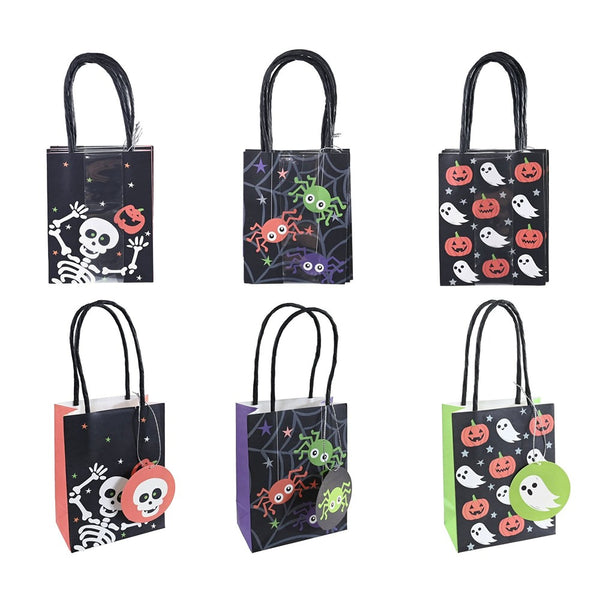 Halloween Paper Gift Bags - 13cm, Pack of 4, Assorted Designs