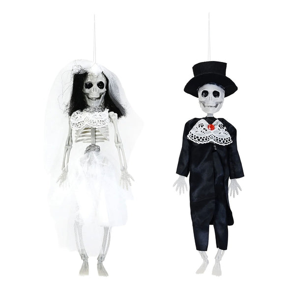 Hanging Undying Bride and Groom Skeleton Toy - 30cm, Assorted Designs