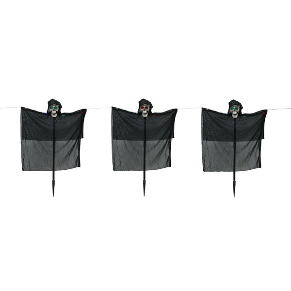 Grim Reaper Light-Up Lawn Stakes - 82cm, Pack of 3, Assorted Colours