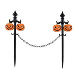 Halloween Pumpkin Garden Stake with Chain - 53cm, Orange and Black