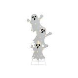Twinkling Stacked Ghost Halloween Decoration - Warm White Lights, 1.03m