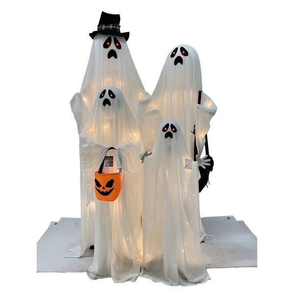 LED Ghost Stack Family Halloween Decoration - 1.6m, 4 Pieces