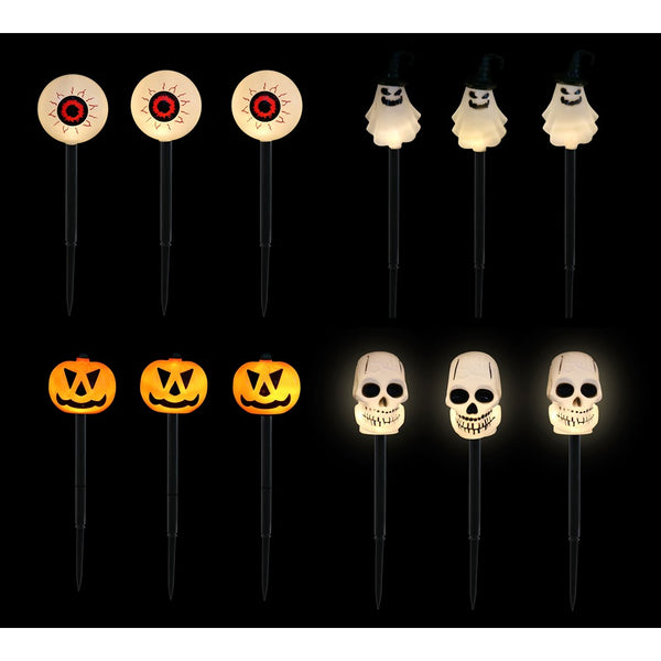 Halloween Ghoul Lawn Stake Lights - 40cm, Pack of 3, Assorted Designs