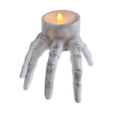 Skeletal Hand LED Candle Halloween Decoration - 13cm, Flameless Amber Glow