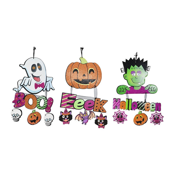 Glittery Halloween Hanging Decoration - 45cm, Assorted Designs