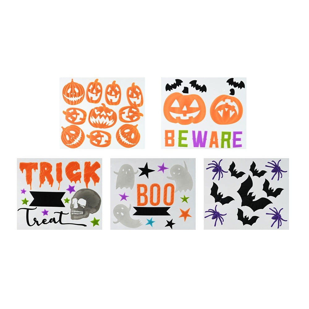 Halloween Gel Window Stickers - Assorted Designs and Colours