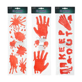 Bloody Gel Halloween Stickers - Assorted Designs, Raised Red Texture