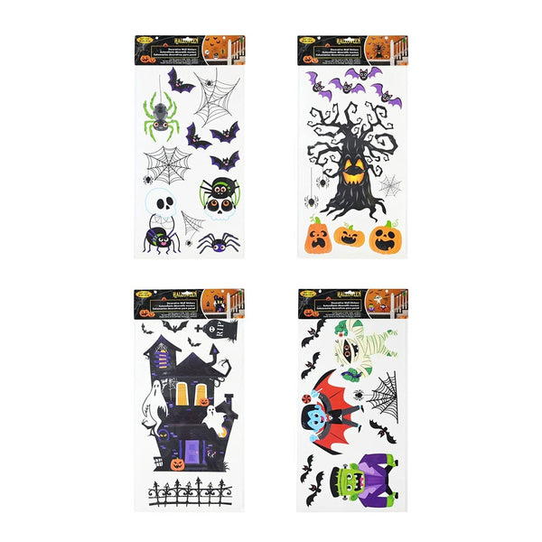 Halloween Decorative Wall Stickers - Assorted Spooky Designs and Colours