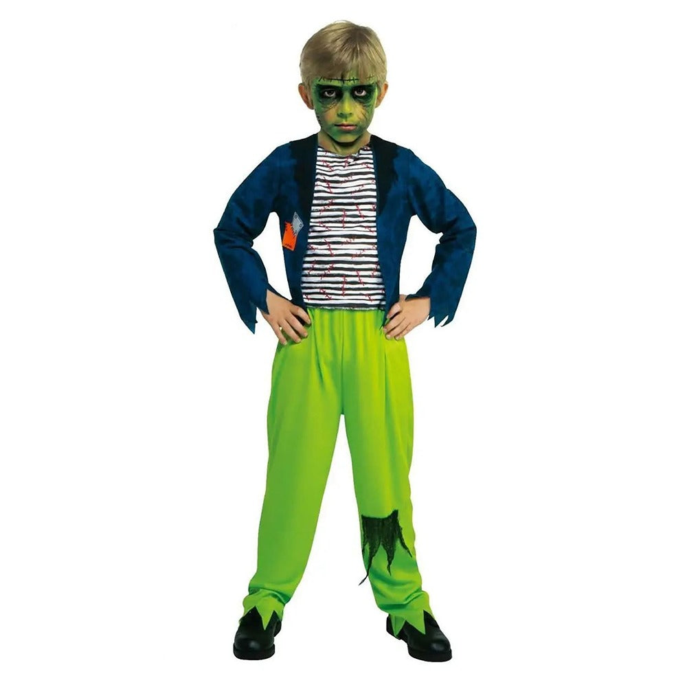 Kids' Frankenstein Halloween Costume - Tattered Jacket, Green Trousers
