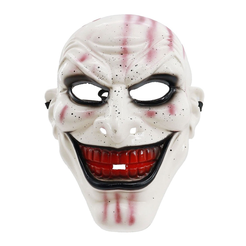 Sinister Grinning Vampire Horror Mask - Blood-Red Teeth, Glossy Finish