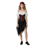 Captain's Daughter Kids' Pirate Fancy Dress Costume - Black, Red and White