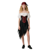 Captain's Daughter Adult Pirate Costume - Black, White and Red