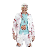 Bloody Mad Doctor Adult Zombie Costume - Coat, Scrubs and Accessories