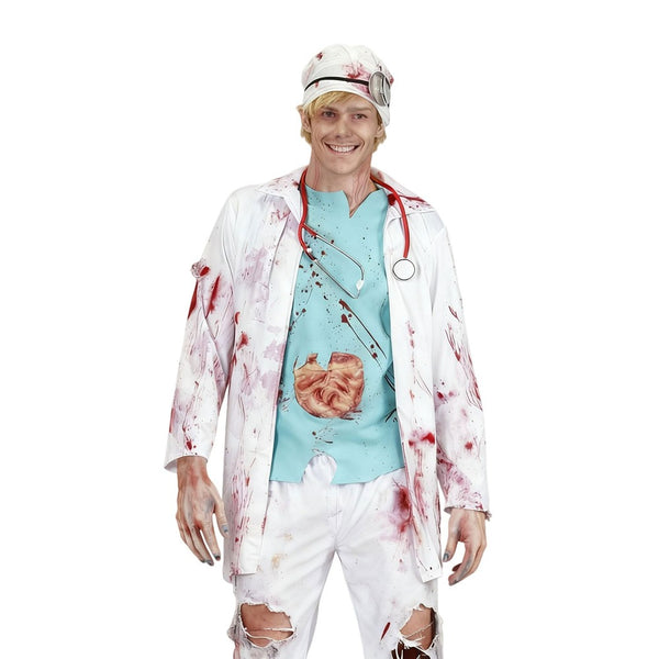 Bloody Mad Doctor Adult Zombie Costume - Coat, Scrubs and Accessories