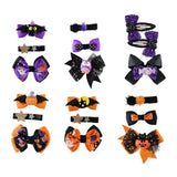 Halloween Bow Hair Clips - Pack of 3, Assorted Designs and Colours