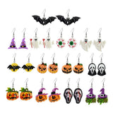 Assorted Halloween Charm Drop Earrings - Spooky Designs, Multicolour