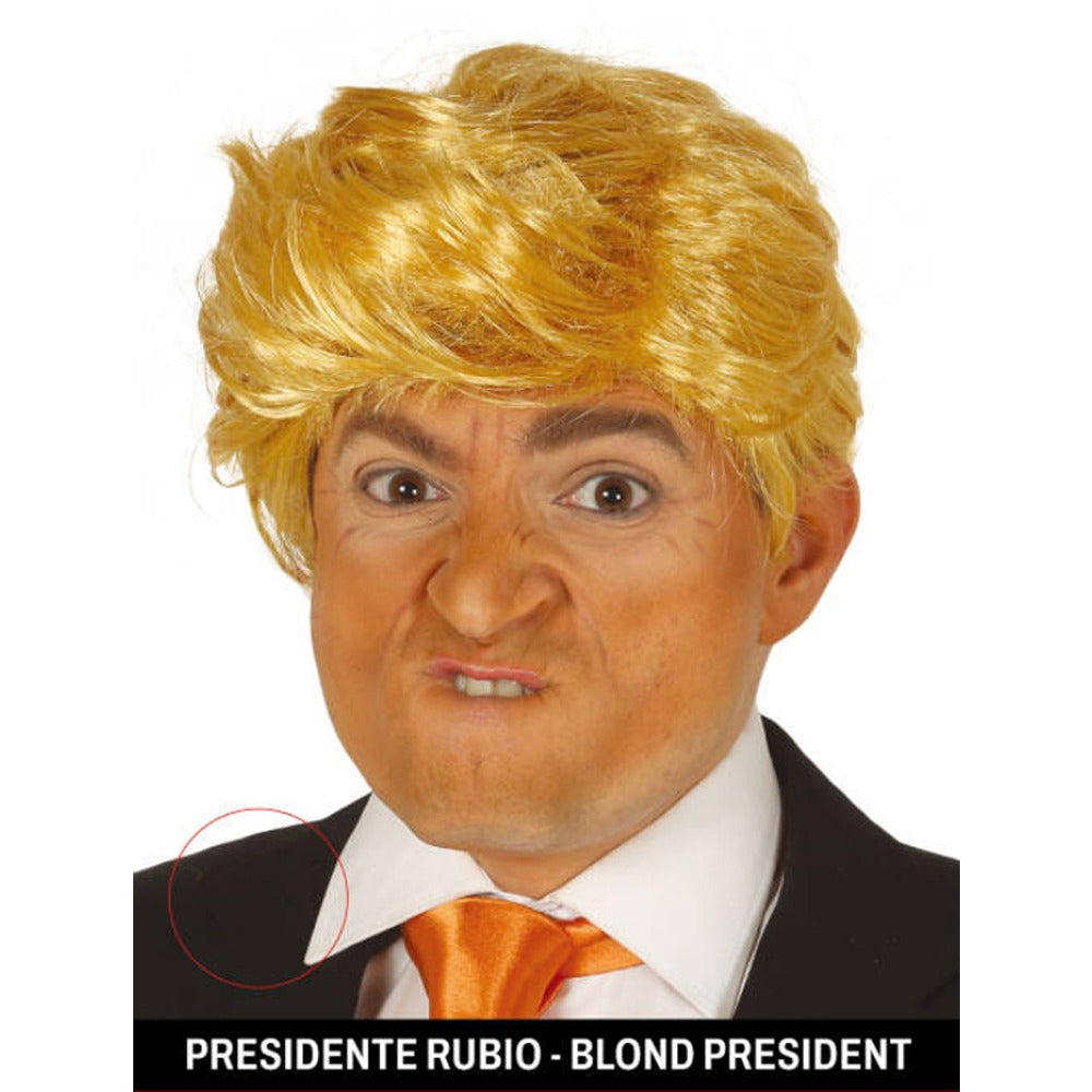 Golden-Blond Presidential Novelty Wig for Adults - Swept Fringe, Short
