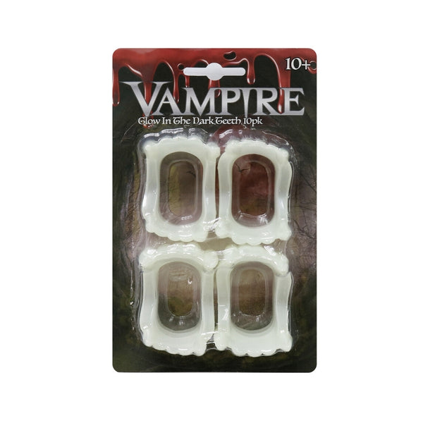 Halloween Vampire Glow in the Dark Teeth | 6cm, Pack of 10