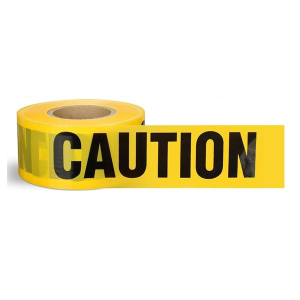 Halloween Yellow Caution Tape | 50M, 7.5 x 500cm, Black Lettering