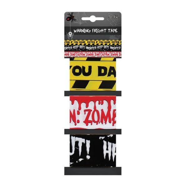 Halloween Warning Fright Tape | Pack of 3, 3m Each, 7.6cm Width