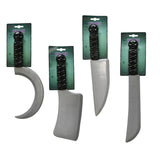 Halloween Killer Weapon Set | 4 Piece Assortment with Dagger, Chopper, Sickle and Knife