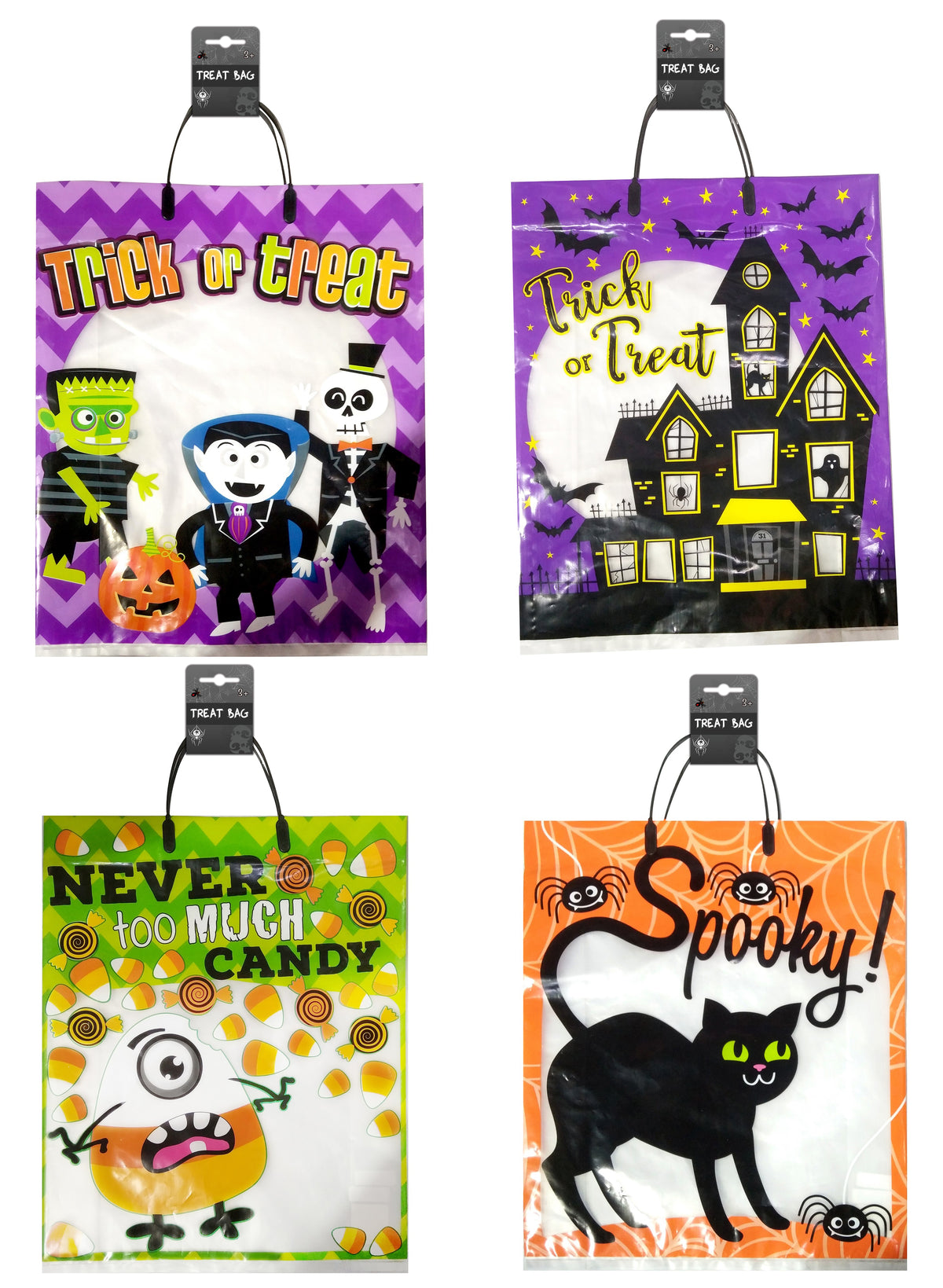 Boo! Halloween Cartoon Trick or Treat Bags | Assorted