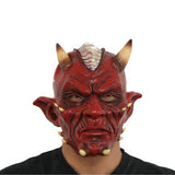 Halloween Red Devil Latex Mask with Black Horns | Adult One Size