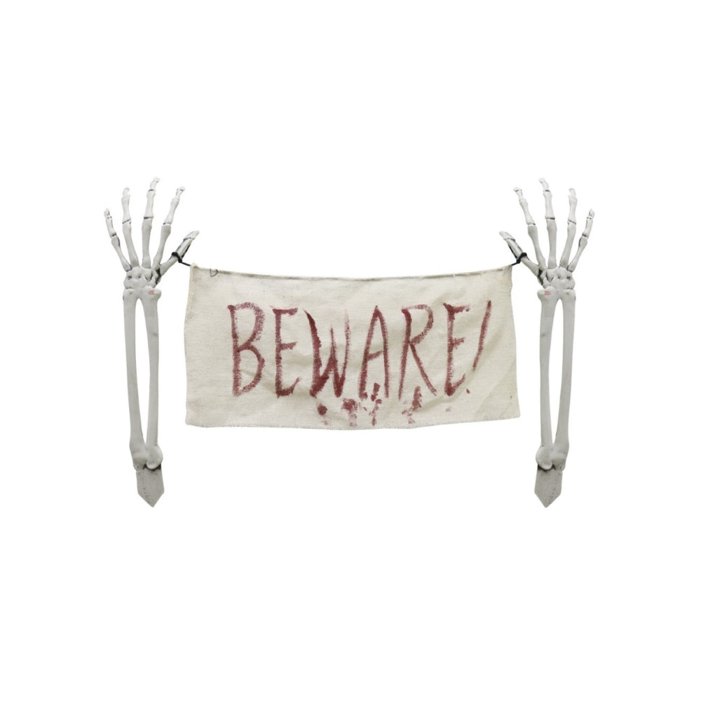 Boo! Arm Bone Lawn Stake with Bloody Beware Sign