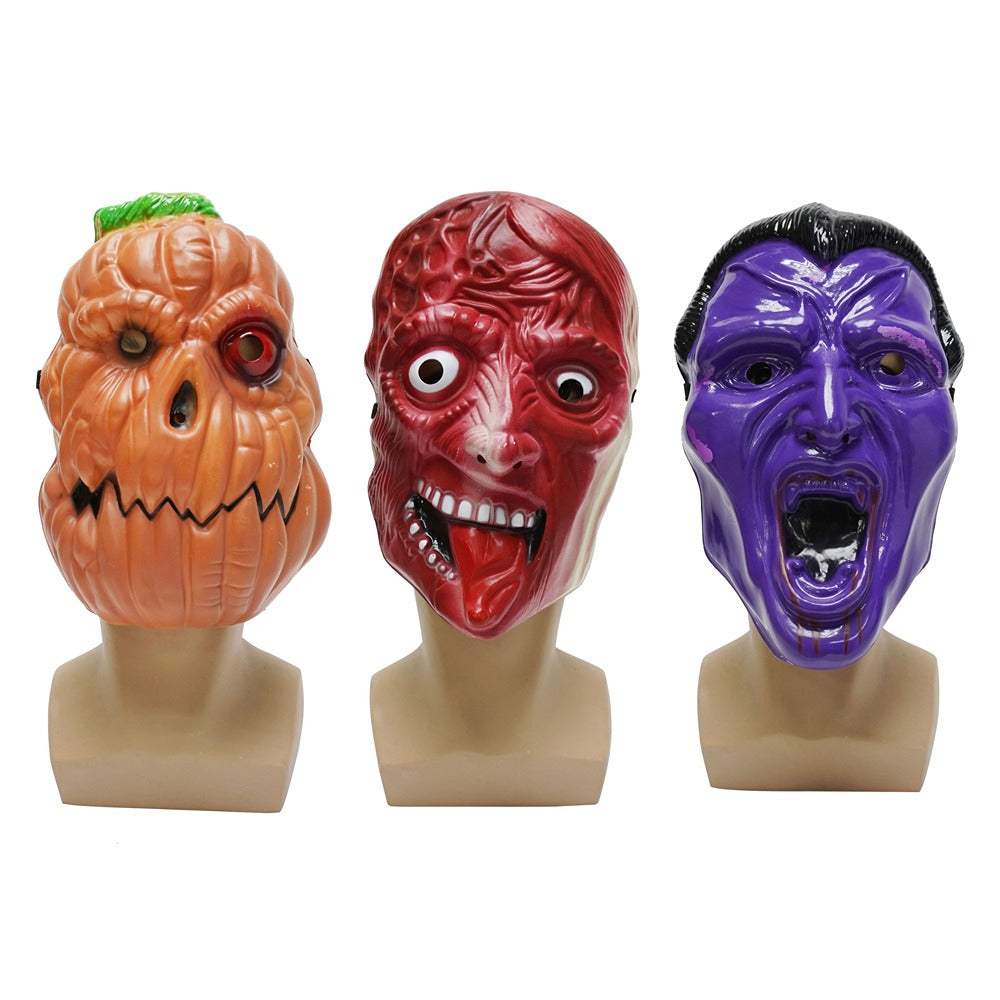 Assorted Sculpted Horror Full Face Halloween Mask - 3 Designs, Glossy