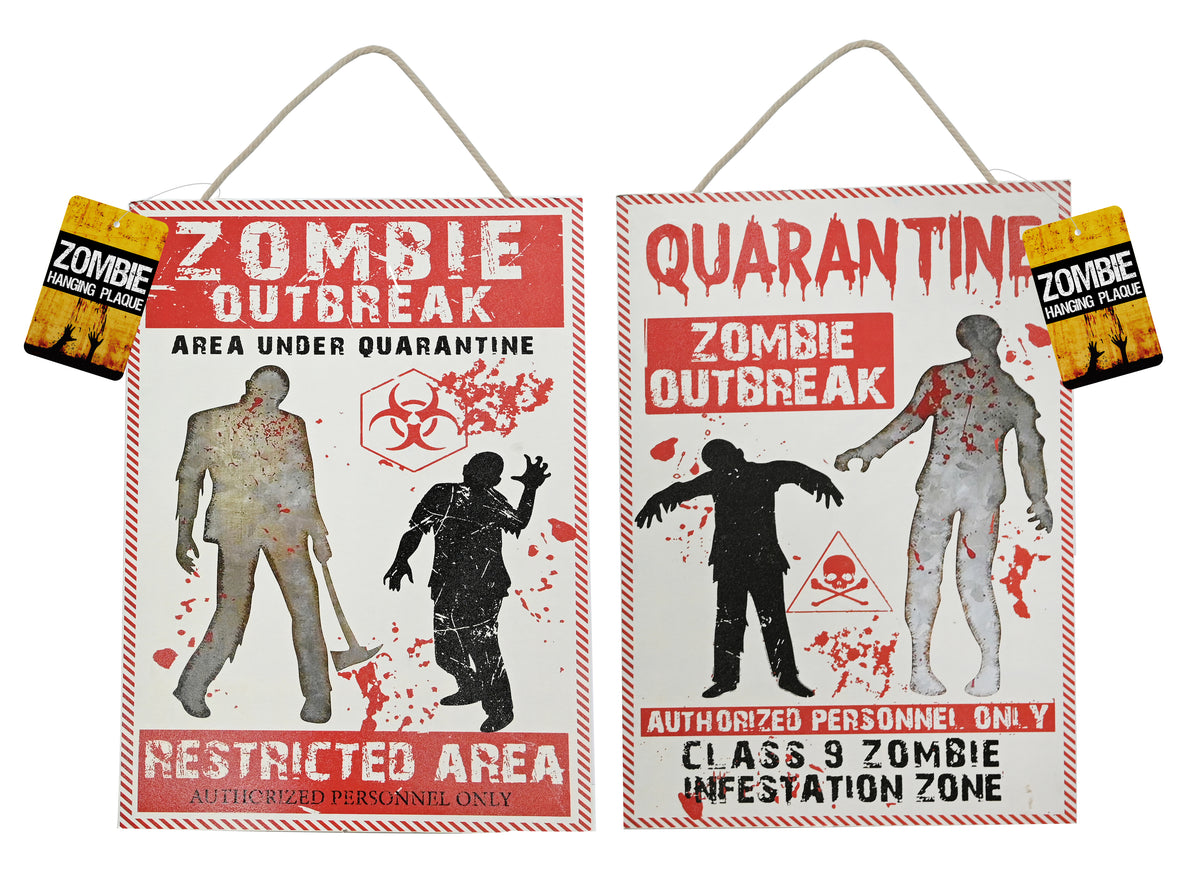 Boo! Zombie Zone Hanging Plaque | 39.7cm