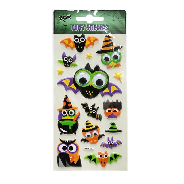 Halloween Bobble Eyed Puffy Stickers | Assorted Designs, 8.9 x 17.3cm