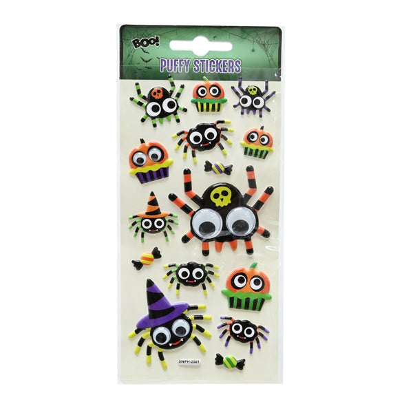 Halloween Bobble Eyed Puffy Stickers | Assorted Designs, 8.9 x 17.3cm