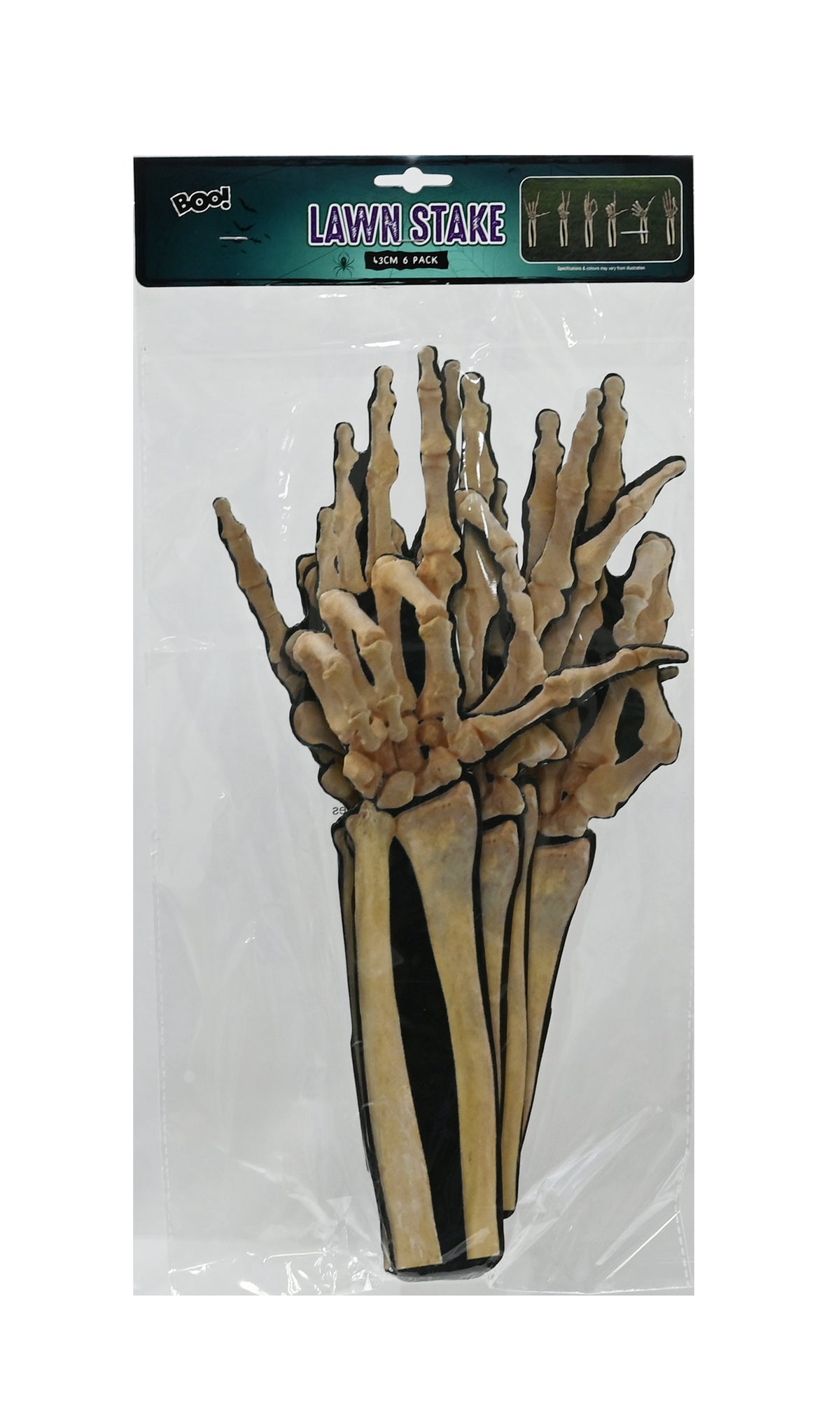 Boo! Skeleton Hands Lawn Stake | Pack of 6