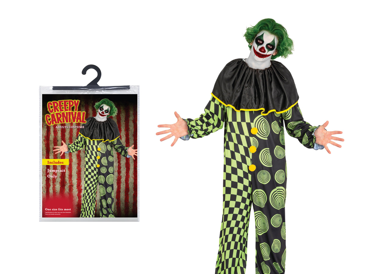 Boo! Creepy Carnival Clown Jumpsuit | Adult