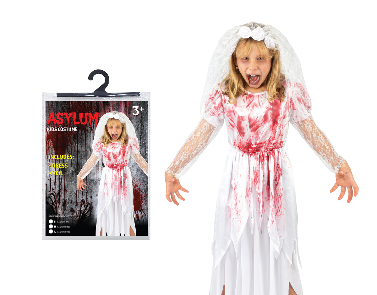 Boo! Asylum Bloody Bride Costume | Age 7-9