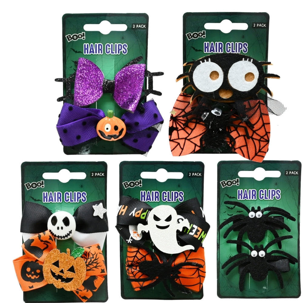 Halloween Hair Clips Pack of 2 Assorted | 8 x 1.5 x 5cm