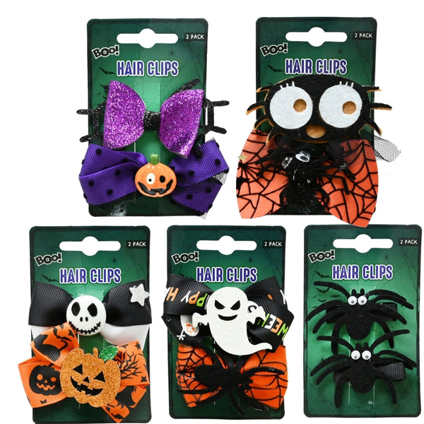 Halloween Hair Clips Pack of 2 Assorted | 8 x 1.5 x 5cm