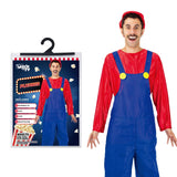 Adult Red Plumber Halloween Costume Overalls | One Size Fits Most