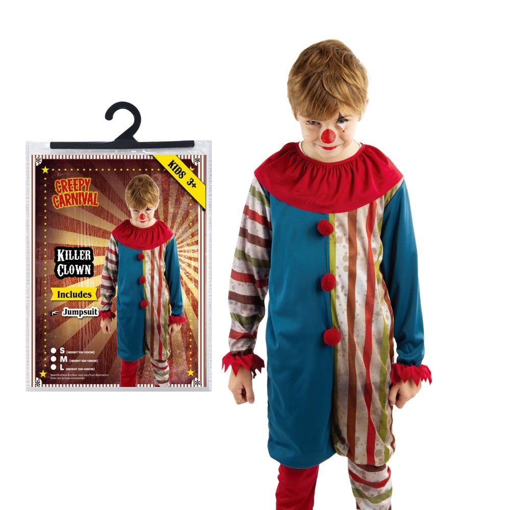 Kids Scary Killer Clown Halloween Costume | Multiple Sizes Available