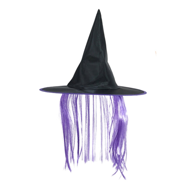 Halloween Witch Hat with Wig | 39 x 39 x 30cm